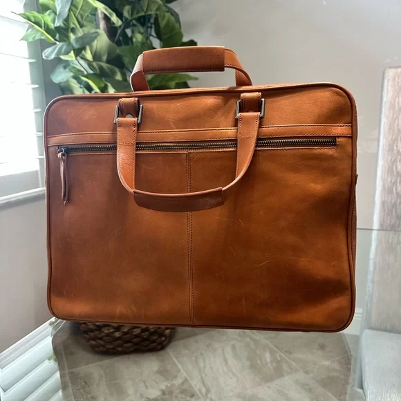 Brahmin Unisex Genuine Leather Briefcase NWOT